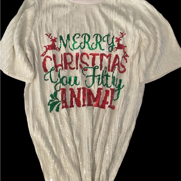 NWT Sequin Holiday Shirt Dress - Picture 6 of 6